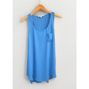 Ann Taylor LOFT Tank Top Blue Size M Scoop Neck Racer Back Lightweight Tank